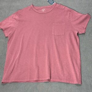 J Crew Mens Pocket T-Shirt (NWT) Faded Burgundy , Garment Dyed 4XL Retail $45